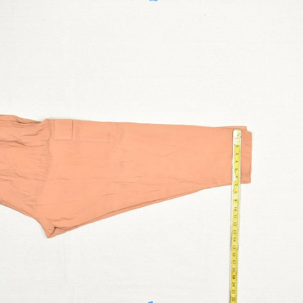 NEW Nine West Women Cargo Tapered Pants Rayon Orange Size XL Zip Solid